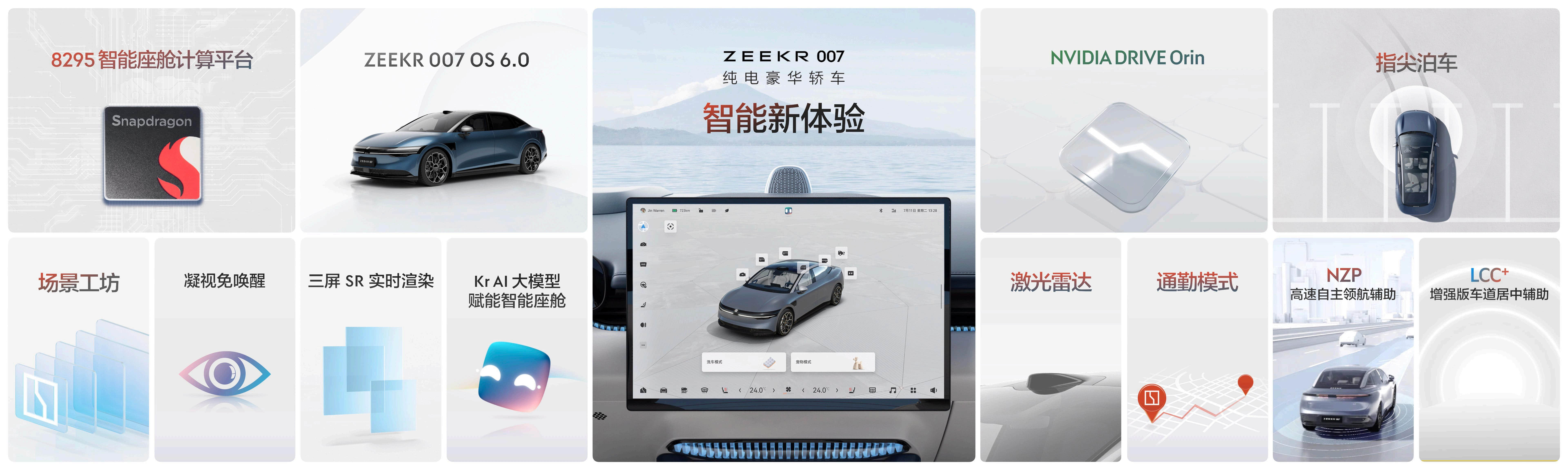 图9-极氪007全系标配8295智能座舱芯片，ZEEKR 007 OS 6.0系统首次引入Kr AI大模型.jpg