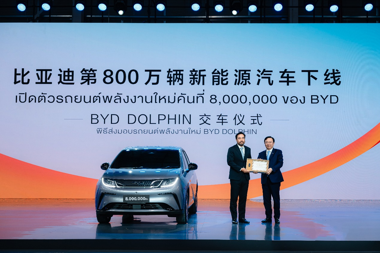 海豚助力比亚迪达成800万辆新能源汽车成就