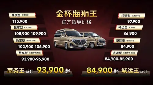 创业好伙伴 金杯海狮王家族产品8.49万起 带回家